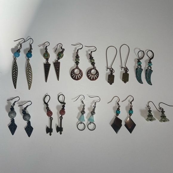 Earring Lot 10 Pair Hand Crafted Artisan Earrings Bohemian Earrings NEW # 192 - Picture 3 of 8
